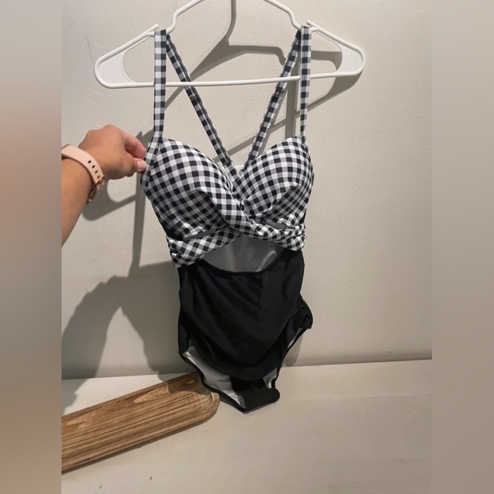 Black & White Gingham One-Piece Swimsuit